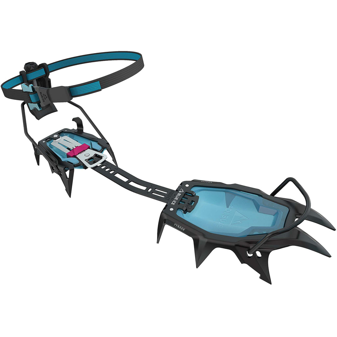 Blue Ice Griffin 12 lightweight steel crampon with 12 points for alpine climbing and quick adjustment system