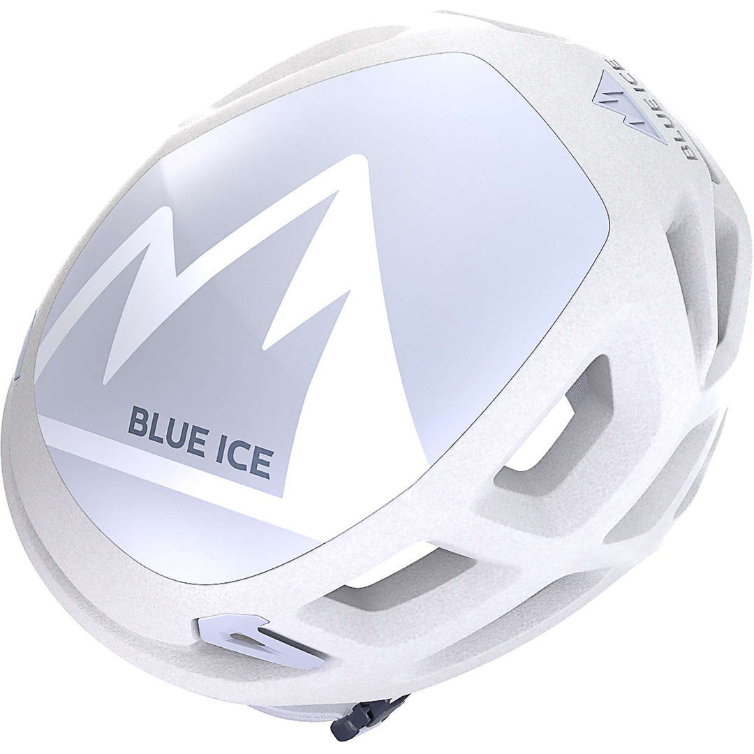 Blue Ice Blast Helmet for alpine climbing with lightweight hybrid design and integrated headlamp mount