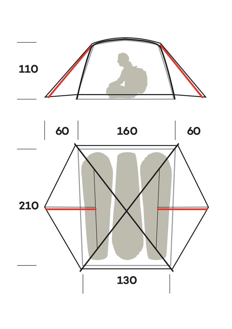 Tenda Nemesi 3 Pro per campeggio impermeabile e resistente