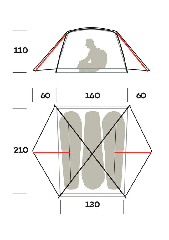 Tenda Nemesi 3 Pro per campeggio impermeabile e resistente
