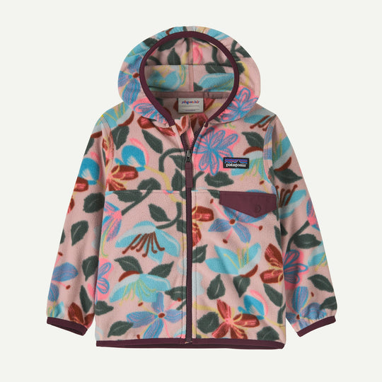 Patagonia Baby Micro D Snap-T Jacket Hopes and Blooms Fuzzy Mauve - fronte