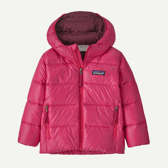 Patagonia Baby Hi-Loft Down Sweater Hoody Punchy Pink - fronte