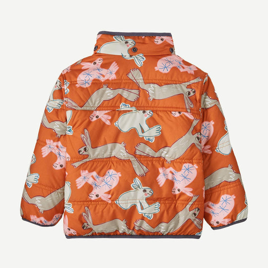 Patagonia Baby Reversible Tribbles Hoody Bunny Life Marigold - retro