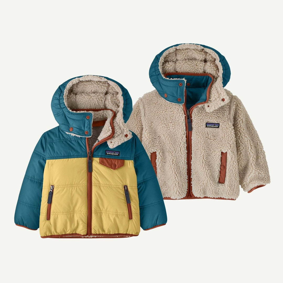 Patagonia Baby Reversible Tribbles Hoody Limestone Yellow - fronte