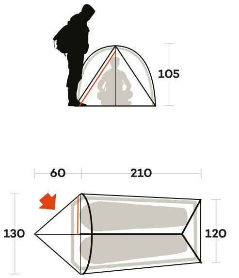 Tenda Thar 2 montata in campeggio all'aperto