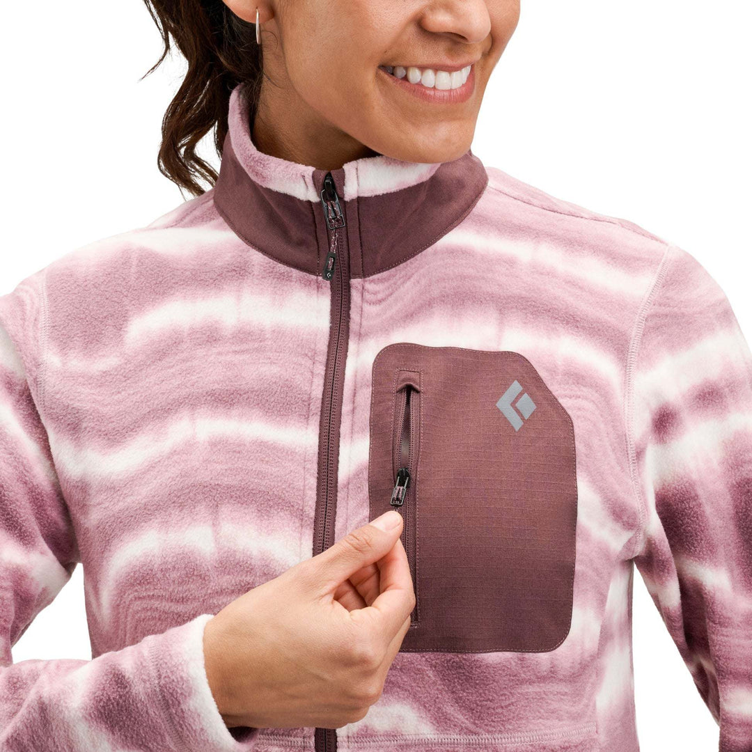 Black Diamond Women's Rift Full-Zip Fleece Jacket Quartzite/Meadow Rose - vista aggiuntiva