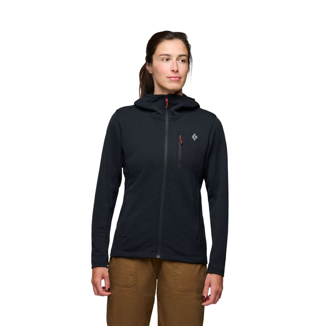 Black Diamond Women's Diverge Full Zip Hoody Black - vista principale