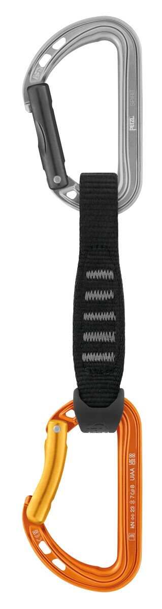 Rinvio Spirit Express moschettone leggero ed ergonomico per arrampicata sportiva con leva dritta e curva e fettuccia EXPRESS