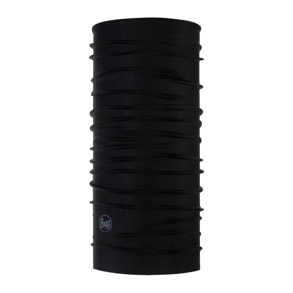 Scaldacollo Coolnet UV+ nero multifunzionale con protezione solare UPF 50+ e tessuto traspirante per attività outdoor