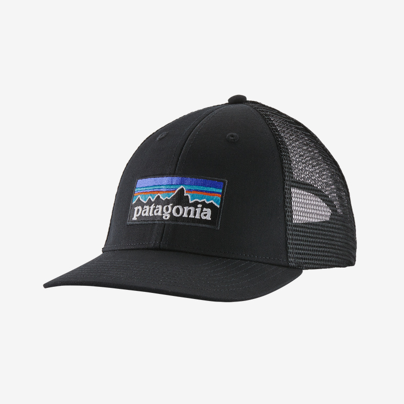 P-6 Logo Lopro Trucker Hat with organic cotton front and recycled polyester mesh back.