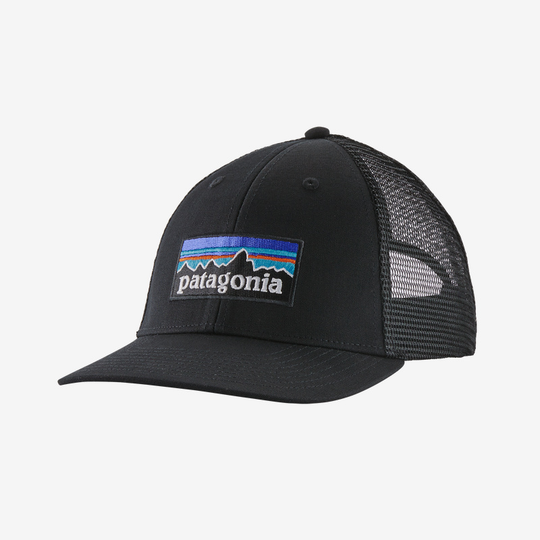 P-6 Logo Lopro Trucker Hat with organic cotton front and recycled polyester mesh back.