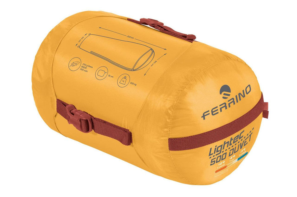 Sacco Lightec 500 lightweight down sleeping bag for alpine trekking and mountaineering