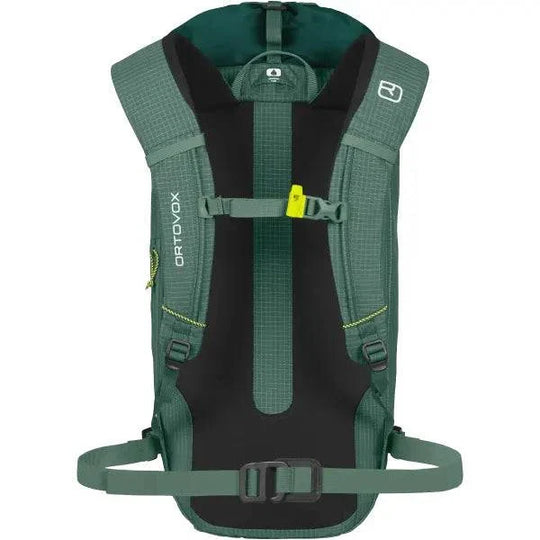 Lightweight sustainable Trad Zero 24 climbing backpack with padded straps and rope attachments.