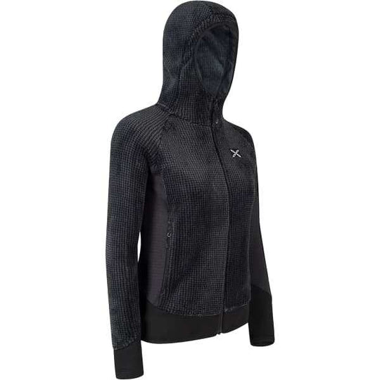 Giacca Remix Fleece da donna in pile Polartec isolante e traspirante con cappuccio elastico e tasche con zip