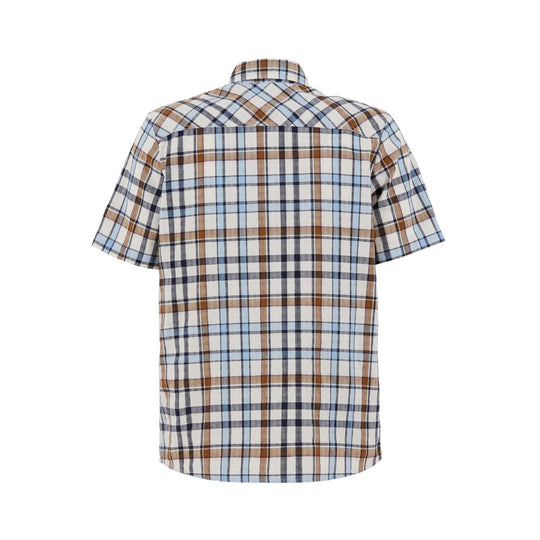 Plaid cotton shirt with front pocket and patch, regular fit, made in Italy.