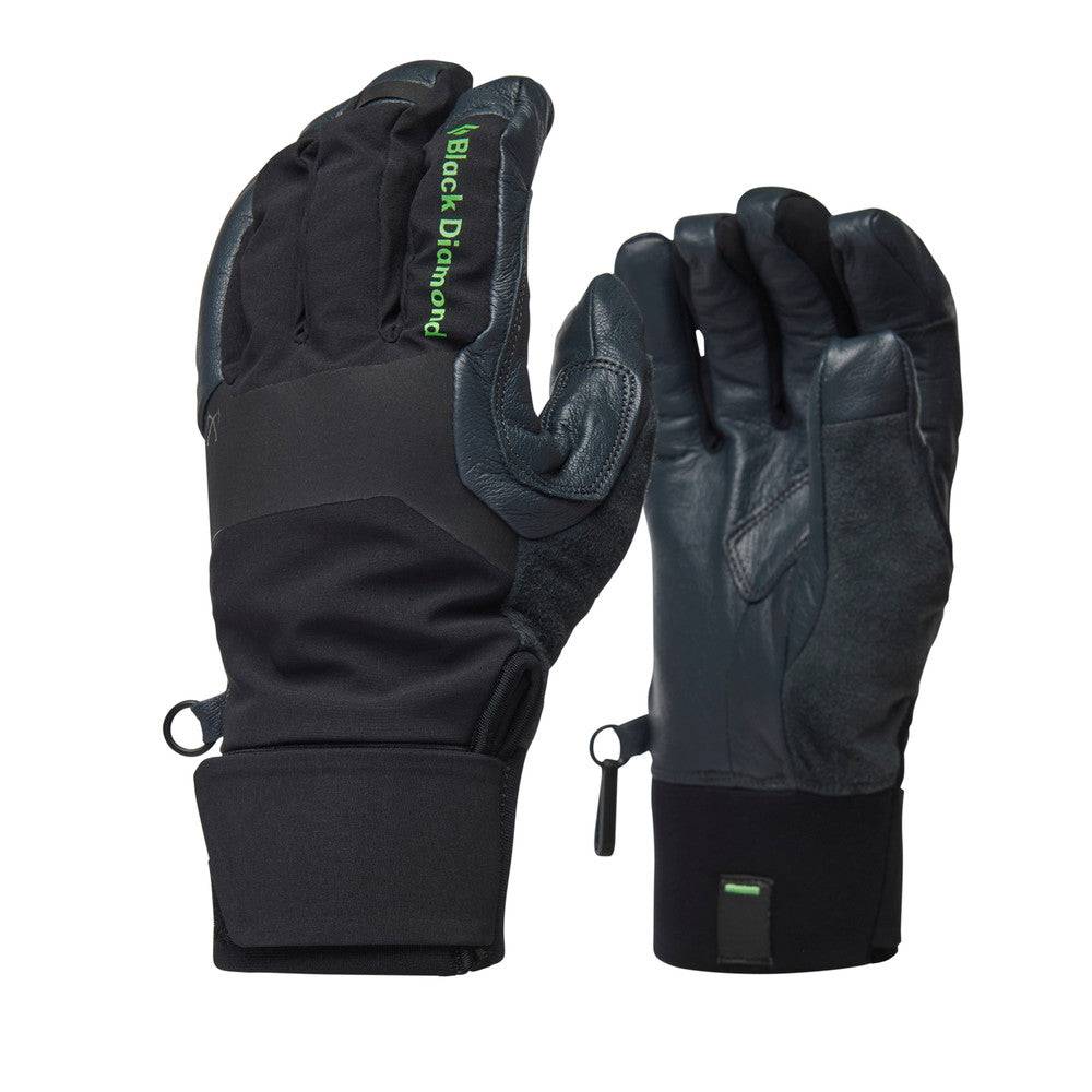Black Diamond Terminator gloves for ice climbing with waterproof protection.