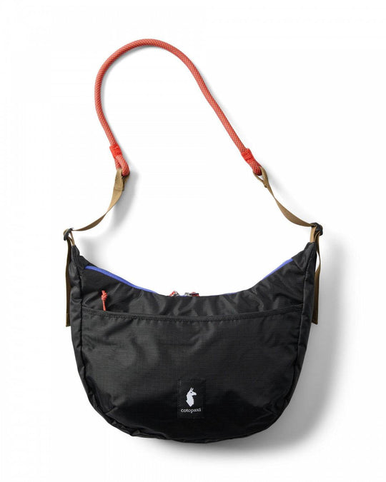 Borsa a tracolla Trozo 8L con tracolla regolabile in corda da arrampicata e tasche multiple, realizzata in nylon ripstop riciclato.