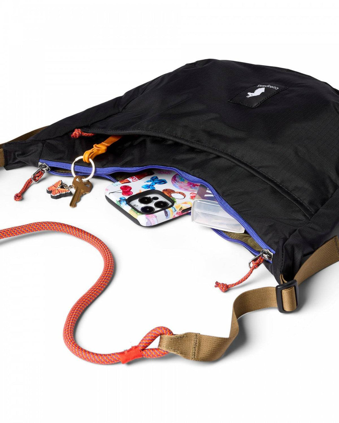 Borsa a tracolla Trozo 8L con tracolla regolabile in corda da arrampicata e scomparti organizzativi in nylon ripstop ecologico