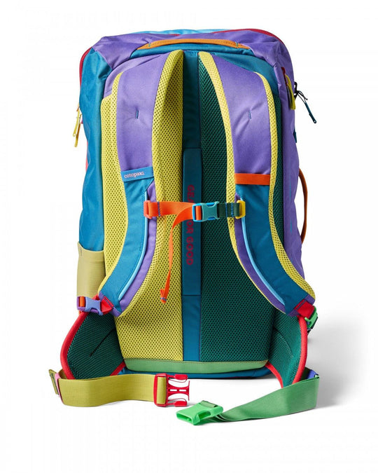 Zaino Allpa 35L Travel Pack nero in tessuto riciclato con apertura a valigia e tasche organizzate