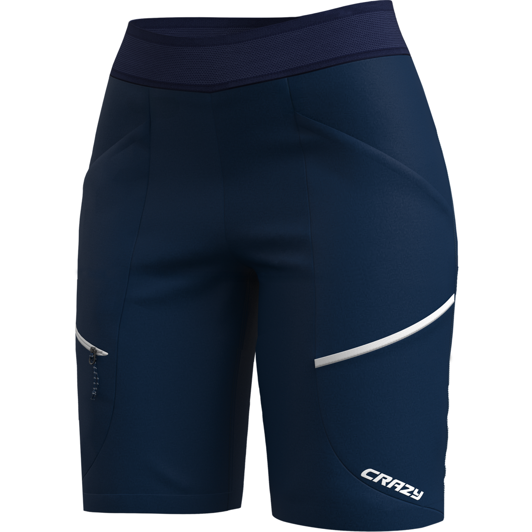 Short Traverse Woman lightweight trekking shorts with elastic waistband and reflective logos