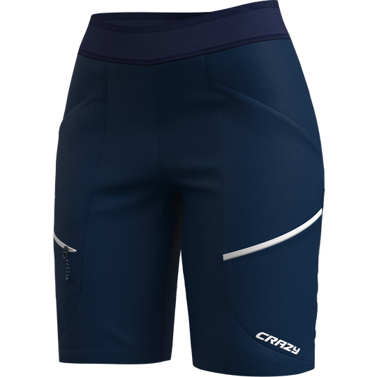 Short Traverse Woman lightweight trekking shorts with elastic waistband and reflective logos
