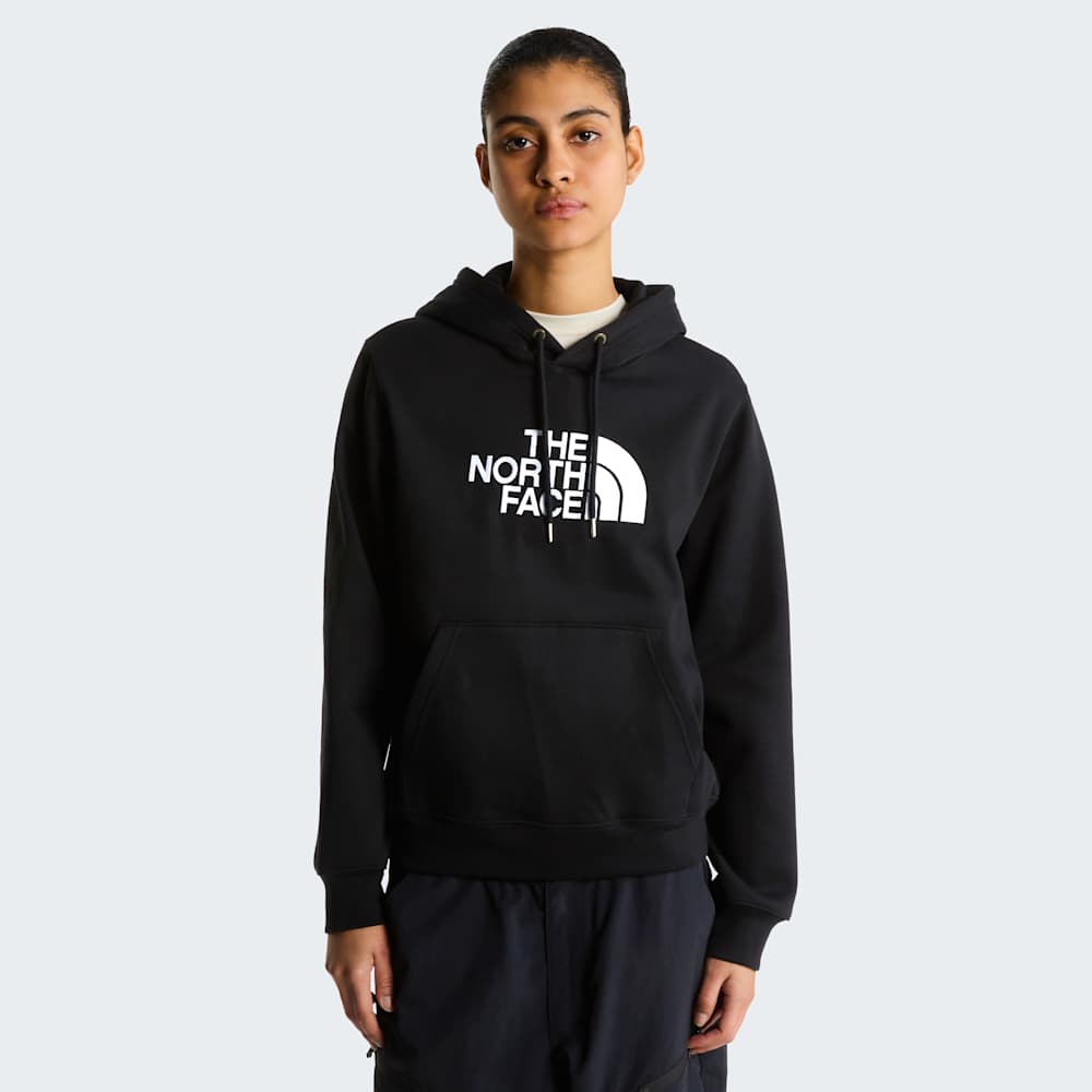 The North Face W Tnf Essential Drew Peak Regular Hoodie – Tnf Black – indossato