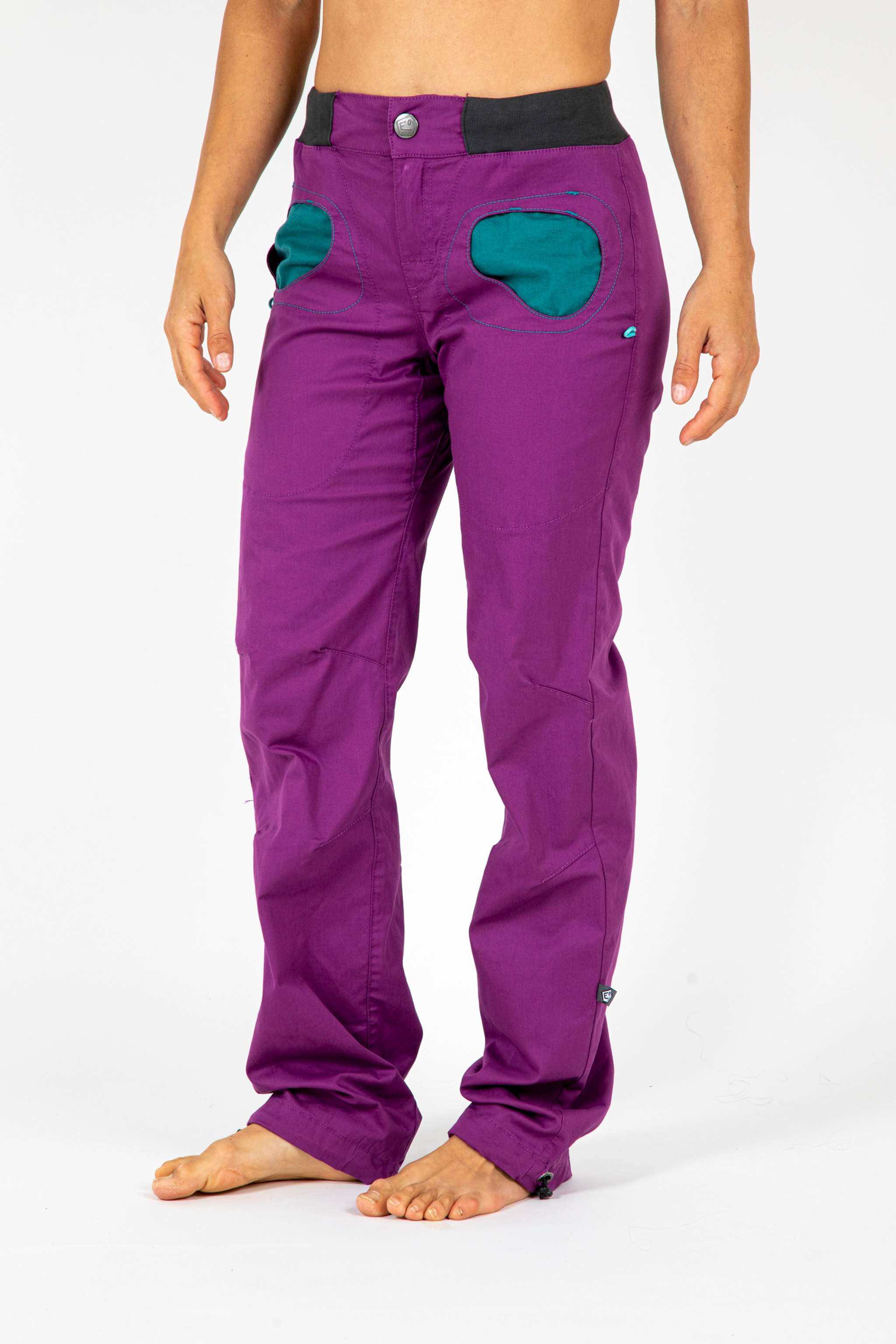 Onda Story pantaloni climbing in cotone biologico elasticizzato con tasche a contrasto e vita regolabile, slim fit made in Italy