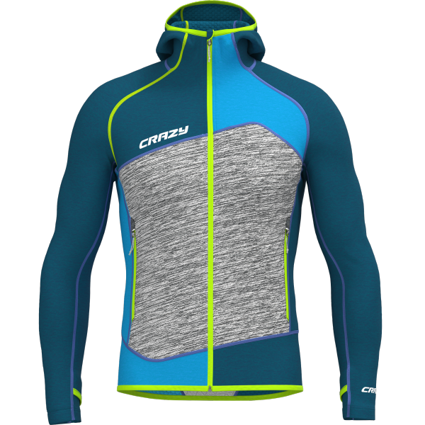 Pull Resolution Light trekking jacket with hood, zip pockets, and elastic edges in vibrant colors