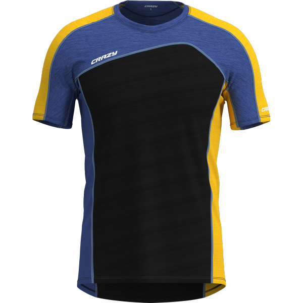 Technical Shirt Resolution with vivid colors, quick-dry S-Café fabric, odor-resistant, anti-chafing seams, and UV protection; sporty and breathable.