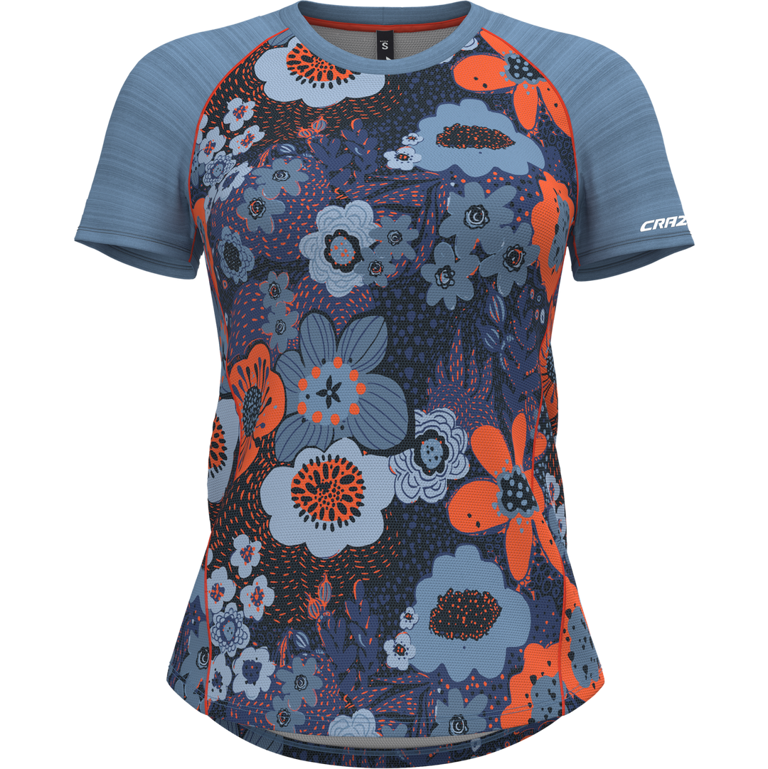 Shirt Alpinstar technical T-shirt with colorful prints, lightweight microfiber sleeves, and reflective logos