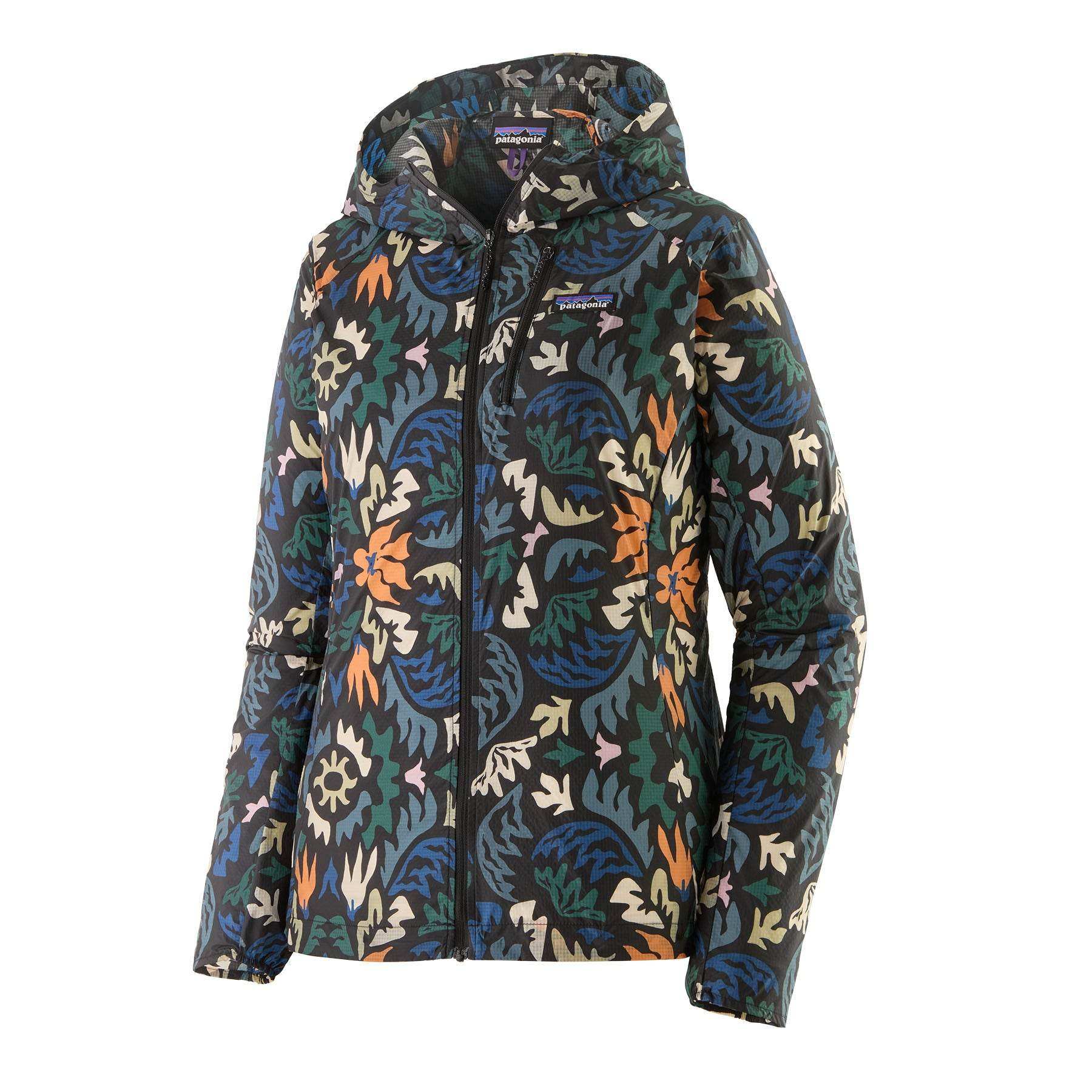 Giacca in nylon riciclato ultraleggera con cappuccio regolabile e trattamento DWR senza PFC