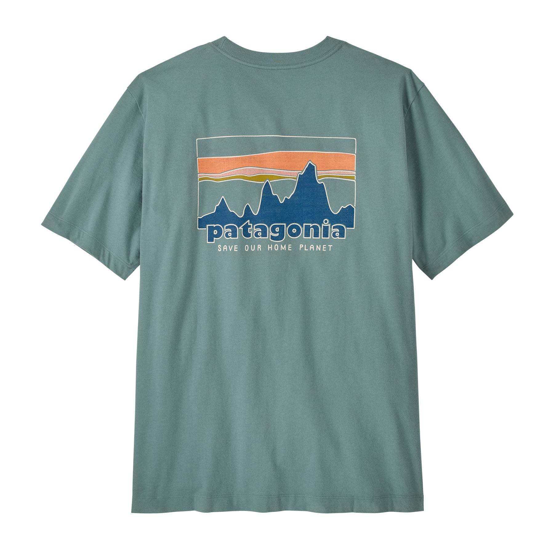 T-shirt Patagonia 73 Skyline in cotone biologico con stampa retrò anni '70 e certificazione Fair Trade