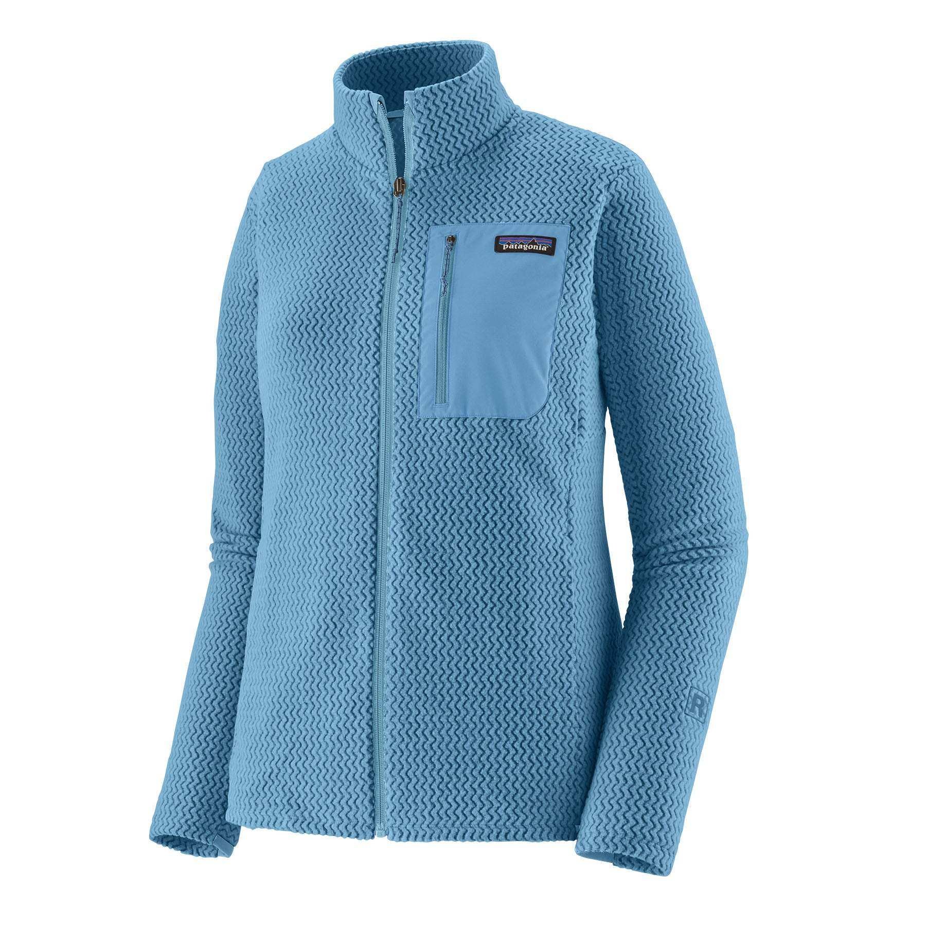 Giacca W's R1 Air Jkt leggera traspirante in pile tecnico riciclato con zip integrale e cappuccio