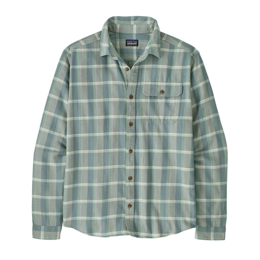 Camicia a maniche lunghe in flanella di cotone organico con tasca e bottoni, produzione Fair Trade.