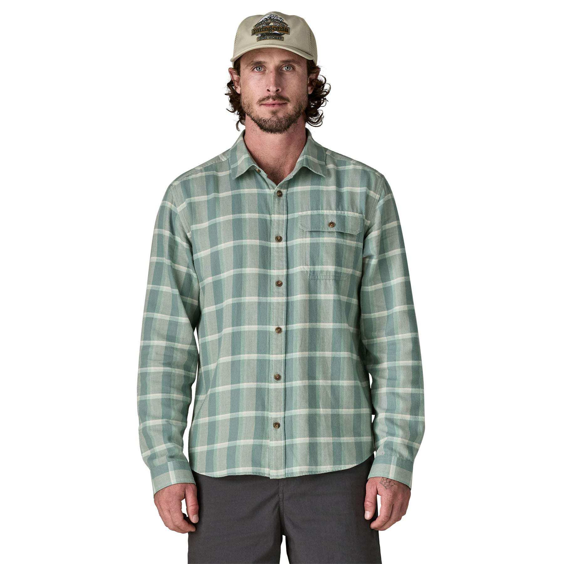Camicia Uomo Cromoncent In Flanella Scozzese - Maniche Lunghe, Motivo Buffalo Bianco Teal, Taglia L