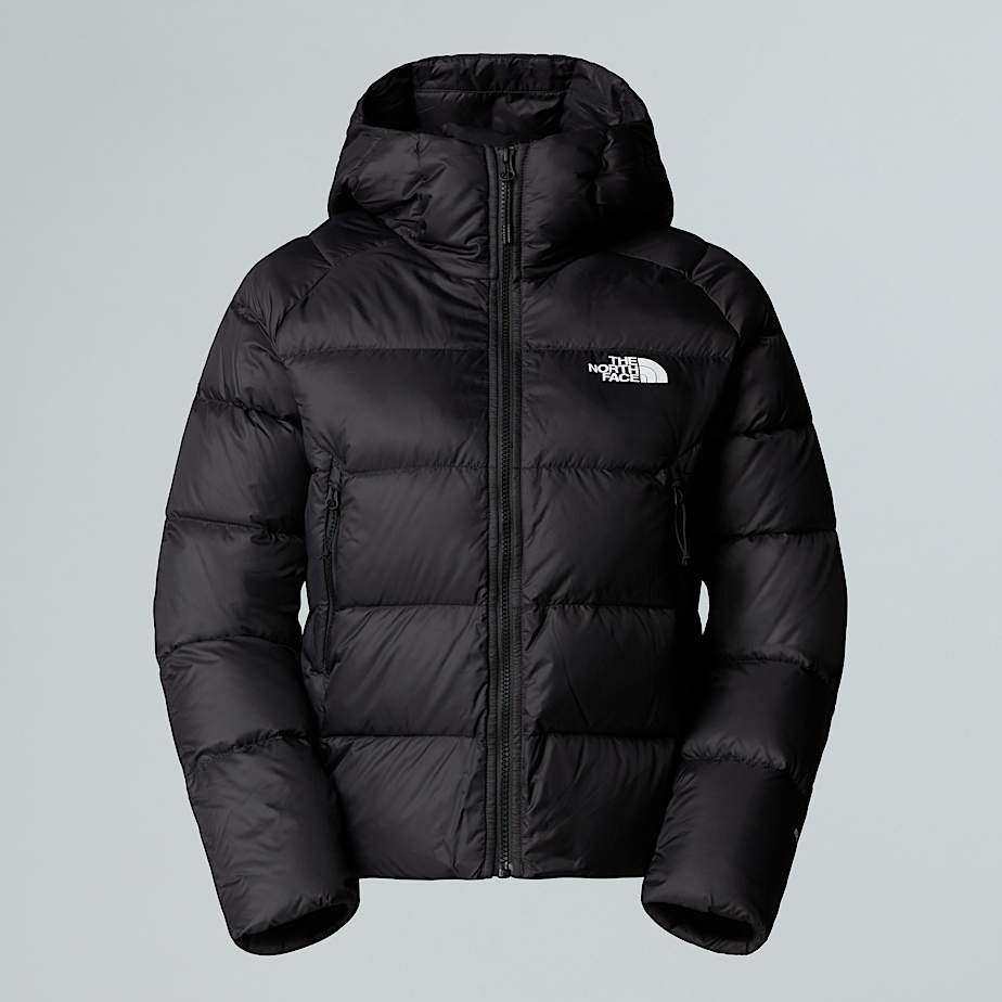 Giacca W Hyalite Down Hoodie colore blu con cappuccio imbottito