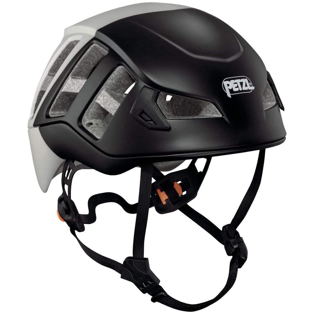Casco Meteor Petzl leggero e ventilato per arrampicata e alpinismo con design avvolgente e clip per lampada frontale