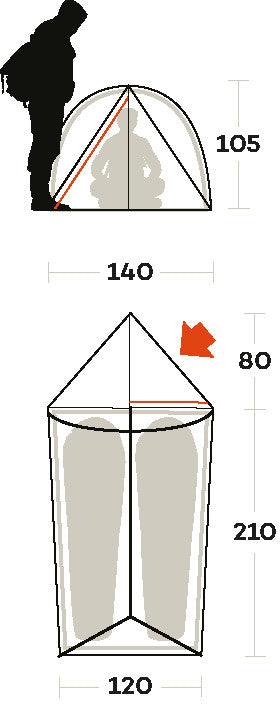 Tenda Manaslu 2 Fr da campeggio robusta e resistente per 2 persone