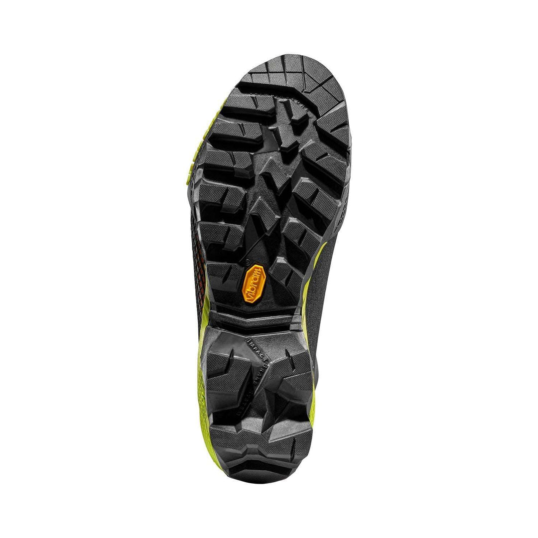 Sole of Aequilibrium St Gtx hiking boot with Vibram® SpringLug Tech tread for technical hiking and mountaineering.