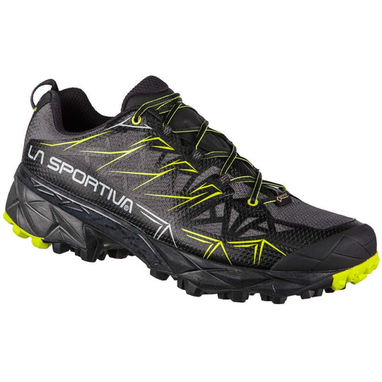 Waterproof Akyra Gtx running shoe for winter with GORE-TEX, mesh upper, and FriXion XT sole. Perfect for ultra marathons and trails.
