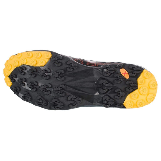 Akyra GTX running shoe sole with FriXion XT tread pattern.