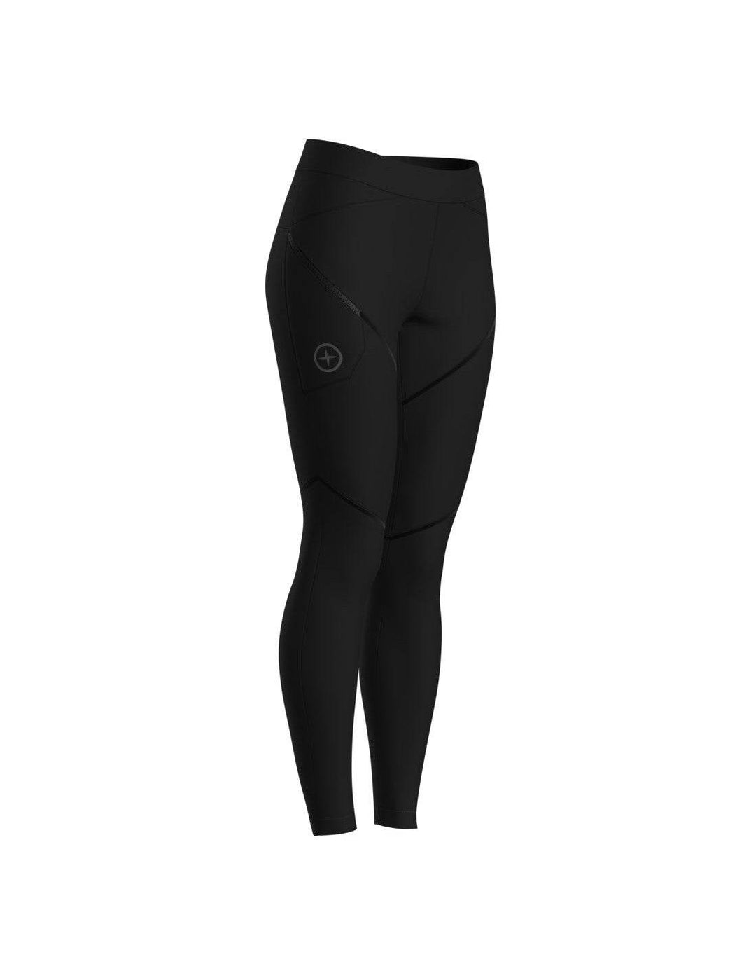 Woman wearing black Alcaid Lady Leggins for outdoor activities and fitness