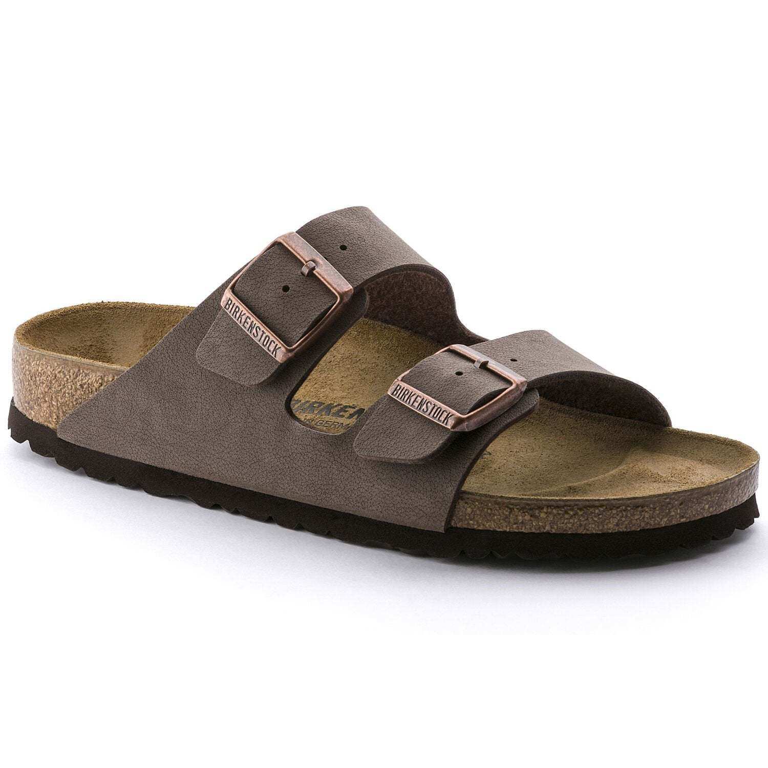 Arizona Birko Flor Nabuck Calzata Stretta sandal with adjustable straps and cork-latex footbed