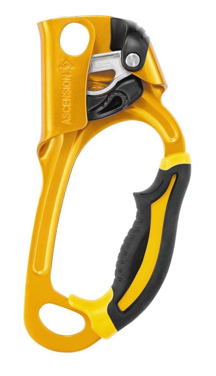 Maniglia bloccante ergonomica Ascension per risalita su corda con impugnatura sovrastampata e foro per moschettoni