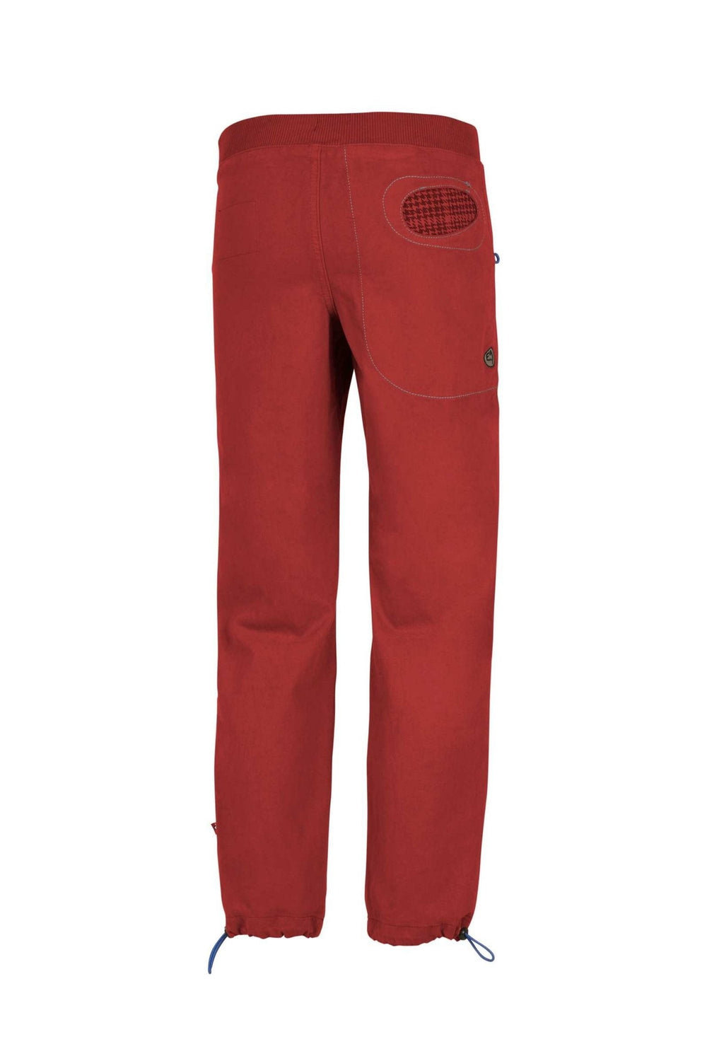 Urban climbing pants in organic cotton satin with printed fabric pocket and embroidery, made in Italy.