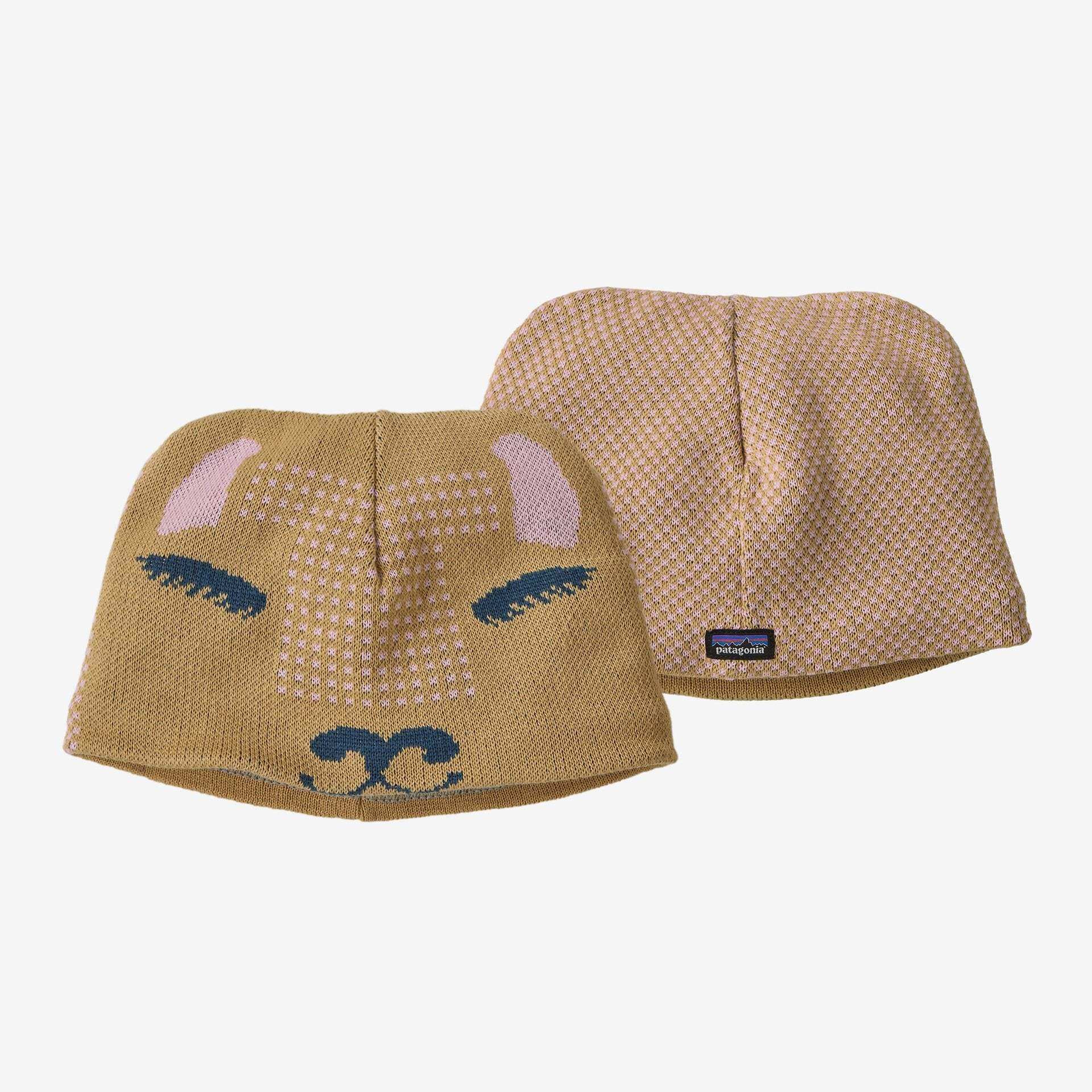 Baby Animal Friends Beanie with animal face print and recycled polyester knit for kids