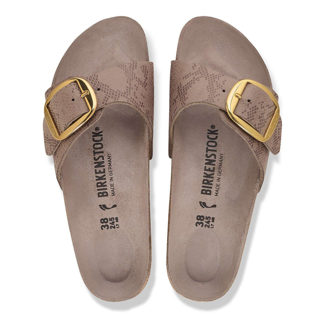 Birkenstock Madrid Big Buckle Synthetics - Python Gray Taupe - vista dall’alto della coppia