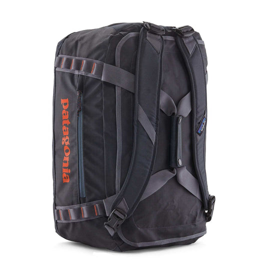 Black Hole Duffel 40L with ergonomic removable straps, zipper access, and daisy chain loops.