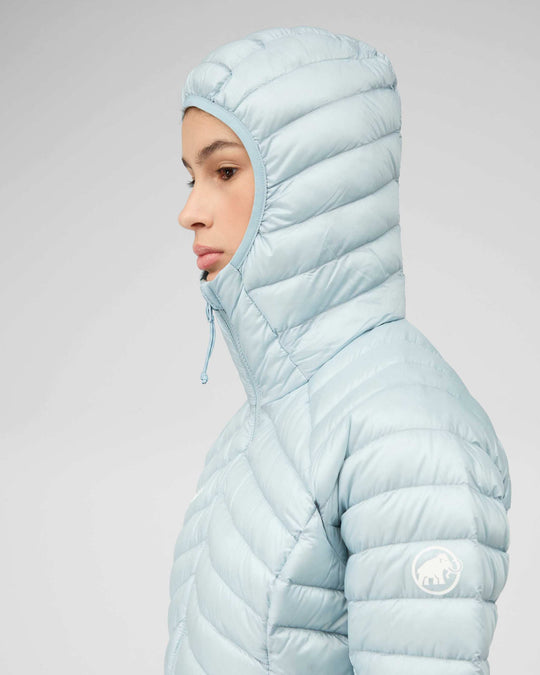 Mammut Broad Peak In Hooded Jacket Women - Nebla - dettaglio cappuccio laterale