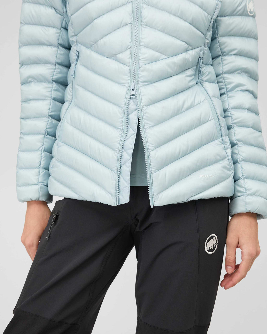 Mammut Broad Peak In Hooded Jacket Women - Nebla - dettaglio zip a doppio cursore
